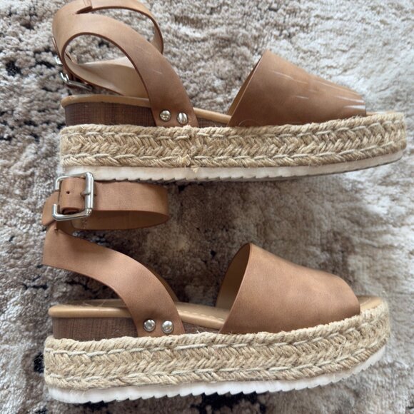 Soda Women’s Topic Open Toe Buckle Ankle Strap Flatform Wedge Casual Sandal Sz 6 - Picture 12 of 16